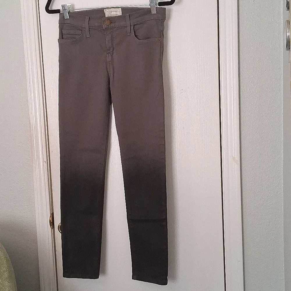Current/Elliott The Stiletto Ombre Dark Castle Gray Black Coated Skinny Jeans 26 - Picture 2 of 10